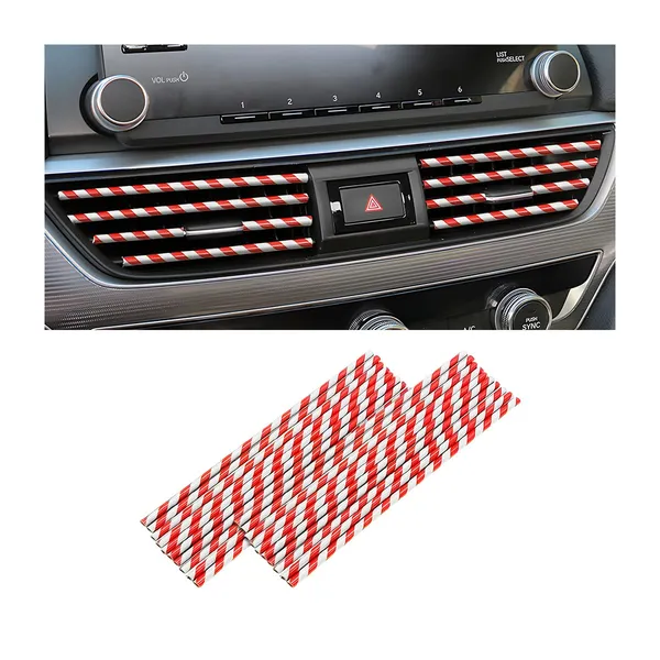 8sanlione_20pcs_Car_Air_Conditioner_Decoration_Strip_Diy_Air_Vent_Outlet_Trim_Strip_Bendable_Car_Interior_Accessories_Car_Molding_Strip_For_Most_Air_Vent_Outlet_Red_Stripe