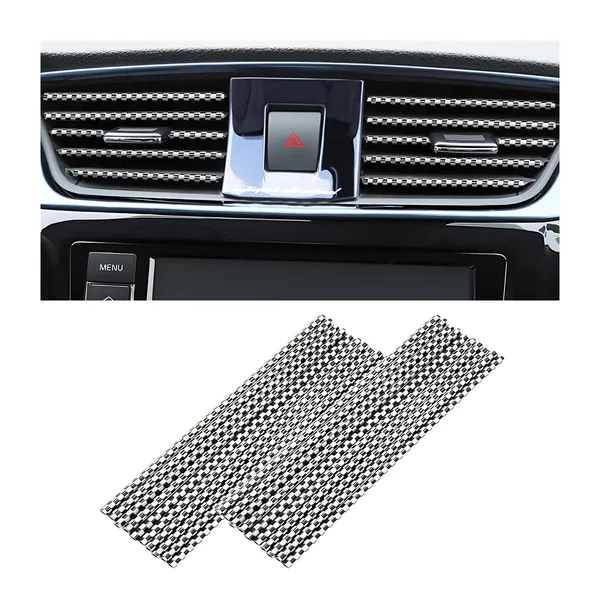 8sanlione_Polyvinyl_Chloride_Pvc_20pcs_Air_Conditioner_Decoration_Strip_Diy_Vent_Outlet_Trim_Bendable_Interior_Accessory_Molding_For_Most_Outlets_White_Lattice
