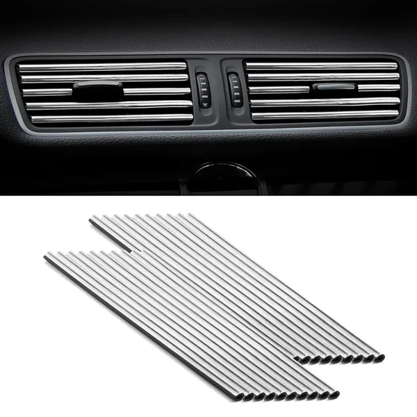 Singaro_20_Pieces_Car_Air_Conditioner_Air_Outlet_Decorative_Strips_Bendable_Diy_Decorative_Strips_Universal_For_Most_Air_Outlets_Car_Interior_Accessories_Silver