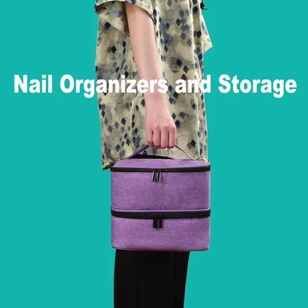 Ctwwfs_Nail_Polish_Organizer_And_Nail_Lamp_Case_Nail_Kit_Organizer_Holds_30_Bottles_15ml_0_5_Fl_Oz_And_A_Nail_Lamp_Nail_Polish_Carrying_Case_With_Manicure_Tools_Storage_A_Black_Big_Case_For