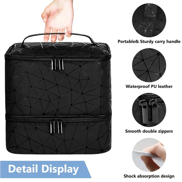 Ctwwfs_Nail_Polish_Organizer_And_Nail_Lamp_Case_Nail_Kit_Organizer_Holds_30_Bottles_15ml_0_5_Fl_Oz_And_A_Nail_Lamp_Nail_Polish_Carrying_Case_With_Manicure_Tools_Storage_A_Black_Big_Case_For