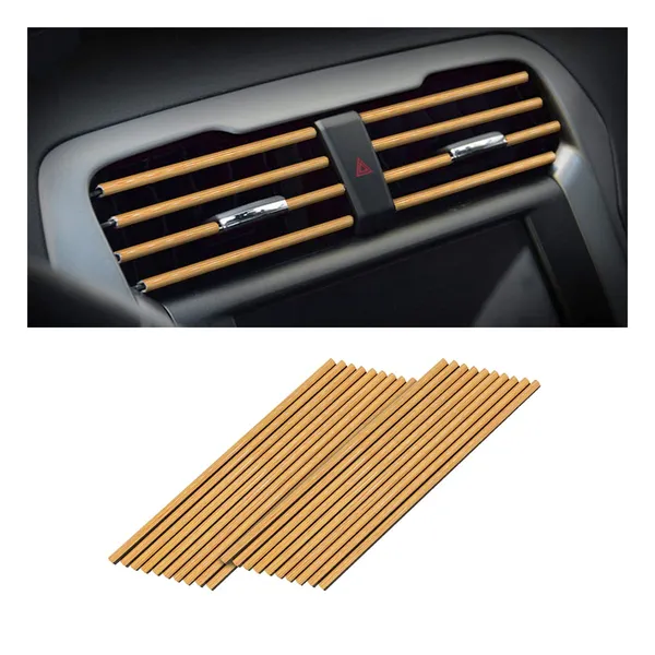 20pcs_Car_Air_Conditioner_Decoration_Strip_Auto_Air_Vent_Outlet_Chrome_Diy_Trim_Strips_Waterproof_Moulding_Bendable_Protection_Strip_Line_Car_Decor_Accessories_For_Most_Cars_Wood_Decorative_Accent_Lines_Insert_Style_Placement_Fits_Compatible_Outlet_Gaps_Car_Interior_Accessories