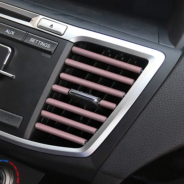 8sanlione_20pcs_Car_Air_Conditioner_Decoration_Strip_Auto_Air_Vent_Outlet_Chrome_Diy_Trim_Waterproof_Moulding_Bendable_Protection_Line_Car_Decor_Accessories_For_Most_Cars_Pink_Decorative_Accent_Lines_Insert_Style_Placement_Fits_Compatible_Outlet_Gaps_Car_Interior_Accessories