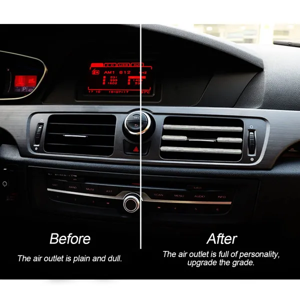 8sanlione_20pcs_Car_Air_Conditioner_Decoration_Strip_Auto_Air_Vent_Outlet_Chrome_Diy_Trim_Waterproof_Moulding_Bendable_Protection_Line_Car_Decor_Accessories_For_Most_Cars_Ice_Silver_Decorative_Accent_Lines_Insert_Style_Placement_Fits_Compatible_Outlet_Gaps_Car_Interior_Accessories