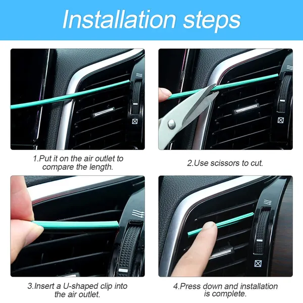 8sanlione_20pcs_Car_Air_Conditioner_Decoration_Strip_Auto_Air_Vent_Outlet_Chrome_Diy_Trim_Waterproof_Moulding_Bendable_Protection_Line_Car_Decor_Accessories_For_Most_Cars_Ice_Silver_Decorative_Accent_Lines_Insert_Style_Placement_Fits_Compatible_Outlet_Gaps_Car_Interior_Accessories