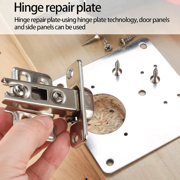 2_Pcs_Stainless_Steel_Cabinet_Hinge_Repair_Plates_With_16_Screws_Flat_Fixing_Brackets_To_Mend_Kitchen_Cupboard_Doors_2