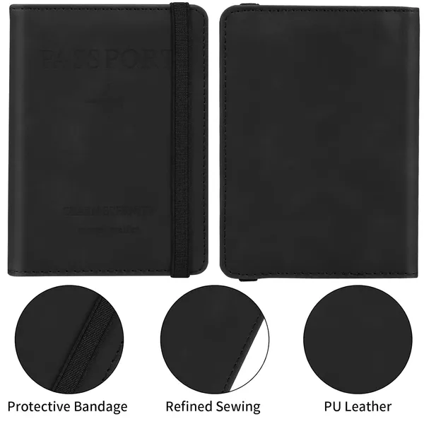Cooja_Passport_Holder_Cover_Travel_Wallet_Organiser_Passport_Case_With_Rfid_Blocking_Pu_Leather_Travel_Document_Holder_For_Men_Women_Travel_Accessories_Black_Passport_Cover