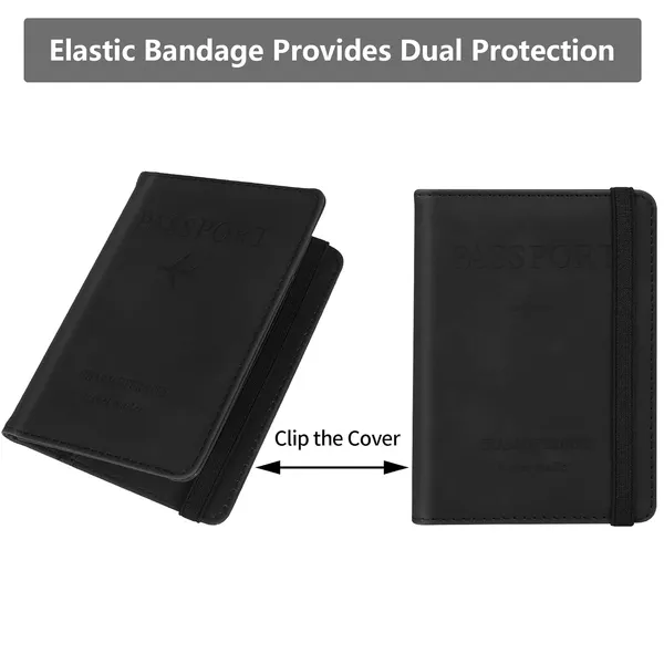 Cooja_Passport_Holder_Cover_Travel_Wallet_Organiser_Passport_Case_With_Rfid_Blocking_Pu_Leather_Travel_Document_Holder_For_Men_Women_Travel_Accessories_Black_Passport_Cover