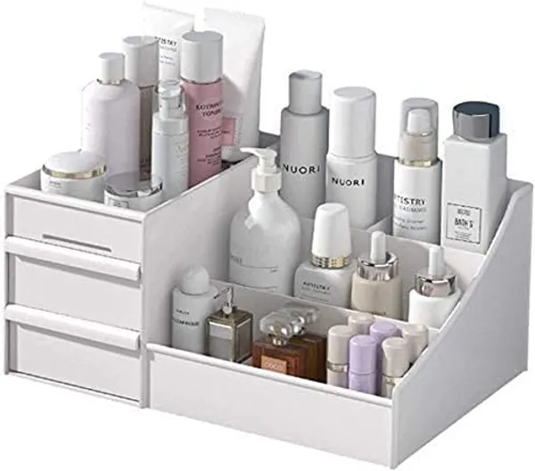Makeup_Desk_Cosmetic_Storage_Box_Organizer_With_Drawers_For_Dressing_Table_Vanity_Bathroom_Counter_Eyeshadow_Lotions_Lipstick_And_Nail_Polish_White