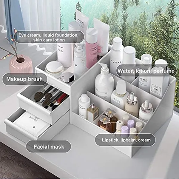 Makeup_Desk_Cosmetic_Storage_Box_Organizer_With_Drawers_For_Dressing_Table_Vanity_Bathroom_Counter_Eyeshadow_Lotions_Lipstick_And_Nail_Polish_White
