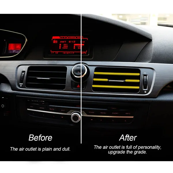 8sanlione_20pcs_Waterproof_Bendable_Car_Air_Vent_Trim_Strips_Yellow_Decorative_Accent_Lines_Insert_Style_Placement_Fits_Compatible_Outlet_Gaps_Car_Interior_Accessories