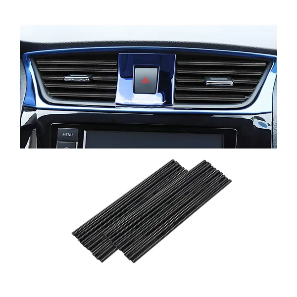8sanlione_Car_Air_Conditioner_Decoration_Strip_Universal_Waterproof_Bendable_Pvc_Vent_Outlet_Trim_Suitable_For_Most_Vents_Interior_Accessories_Black_20_Pieces_Decorative_Accent_Lines_Insert_Style_Placement_Fits_Compatible_Outlet_Gaps_Car_Interior_Accessories