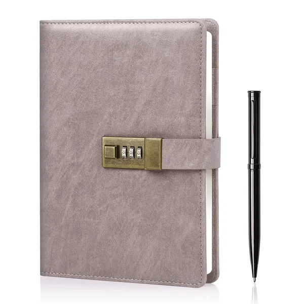 Wemate_Diary_With_Lock_A5_Pu_Leather_Journal_With_Lock_240_Pages_Vintage_Lock_Journal_Password_Protected_Notebook_With_Pen_Gift_Box_Lock_Diary_Planner_Organizer_For_Men_And_Women_8_6x5_8in_Pink