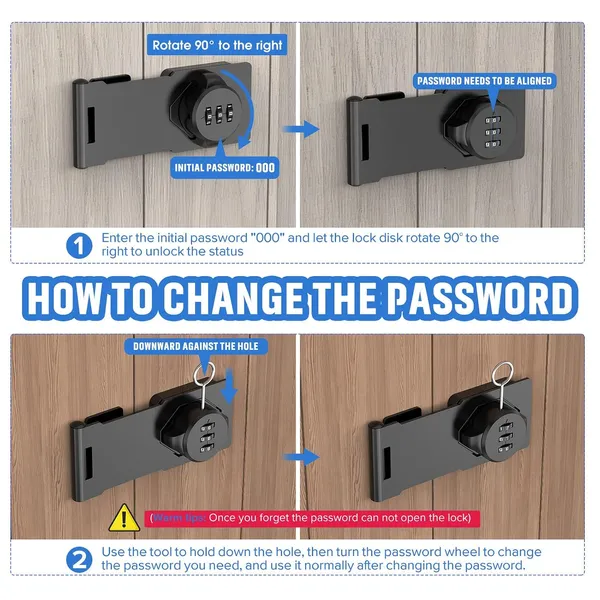 Household_Cabinet_Password_Hasp_Locks_Cabinet_Door_Combination_Lock_Door_Security_Slide_Latch_Lock_For_Small_Doors_Cabinets_Barn_Door_Bathroom_Outdoor_Garden_Black_Household_Door_Security_Slide_Latch_For_Small_Bathroom_Outdoor_Shed_Bedroom_Closet_Barn_Doors
