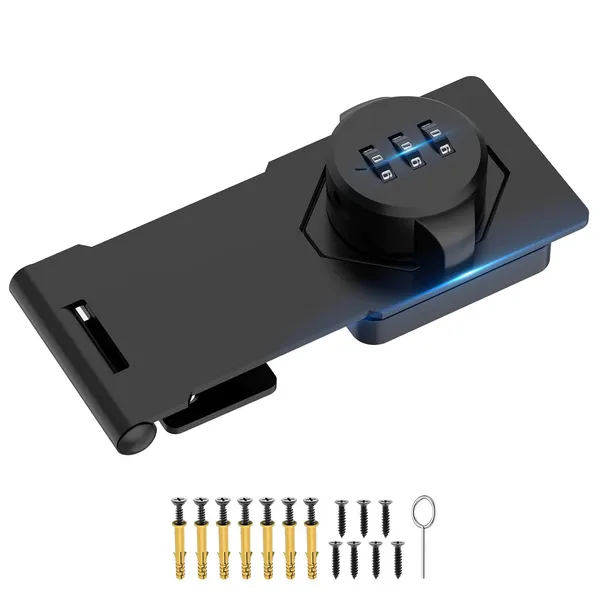 Household_Cabinet_Password_Hasp_Locks_Cabinet_Door_Combination_Lock_Door_Security_Slide_Latch_Lock_For_Small_Doors_Cabinets_Barn_Door_Bathroom_Outdoor_Garden_Black_Household_Door_Security_Slide_Latch_For_Small_Bathroom_Outdoor_Shed_Bedroom_Closet_Barn_Doors