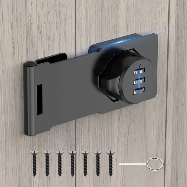 Household_Cabinet_Password_Hasp_Locks_Cabinet_Door_Combination_Lock_Door_Security_Slide_Latch_Lock_For_Small_Doors_Cabinets_Barn_Door_Bathroom_Outdoor_Garden_Black_Household_Door_Security_Slide_Latch_For_Small_Bathroom_Outdoor_Shed_Bedroom_Closet_Barn_Doors