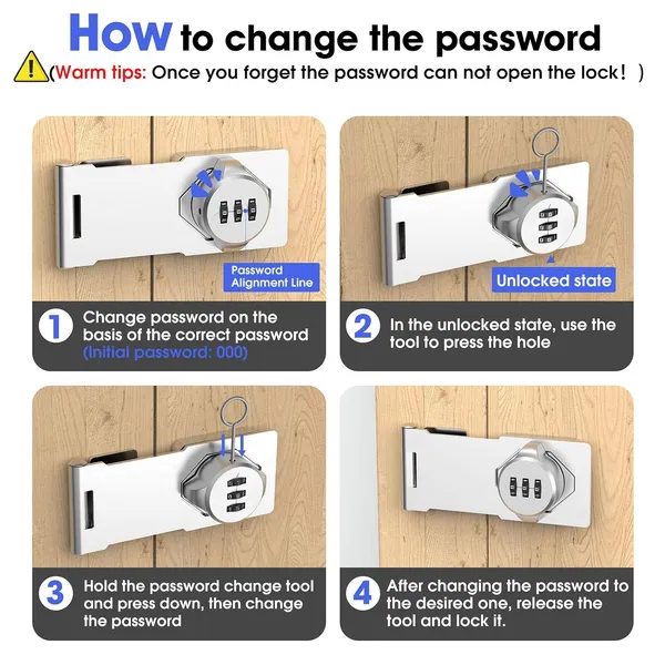 Mechanical_Password_Rotary_Hasp_Locks_Cabinet_Locks_With_Combination_Door_Security_Gate_Locks_For_Small_Doors_Cabinets_Barn_Door_Bathroom_Outdoor_Closet_Fence_Silver_Heavy_Duty_Aluminum_Alloy_Password_Doors_Lock_Latch_For_Barn_Door_Window_Fence_Closet_Shed_And_Gate_Latch