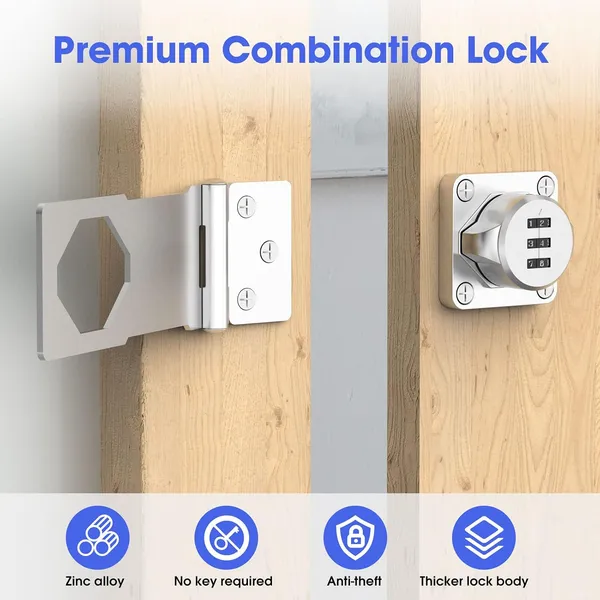 Mechanical_Password_Rotary_Hasp_Locks_Cabinet_Locks_With_Combination_Door_Security_Gate_Locks_For_Small_Doors_Cabinets_Barn_Door_Bathroom_Outdoor_Closet_Fence_Silver_Heavy_Duty_Aluminum_Alloy_Password_Doors_Lock_Latch_For_Barn_Door_Window_Fence_Closet_Shed_And_Gate_Latch