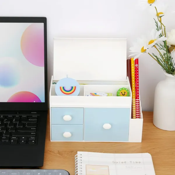Leture_Desk_Organizer_With_3_Drawers_Makeup_Storage_Box_With_Lid_Office_School_Home_Stationery_Supplies_Plastic_Organizers_Desktop_Organizer_For_Pen_Pencil_Marker_White_W_Blue_Drawers