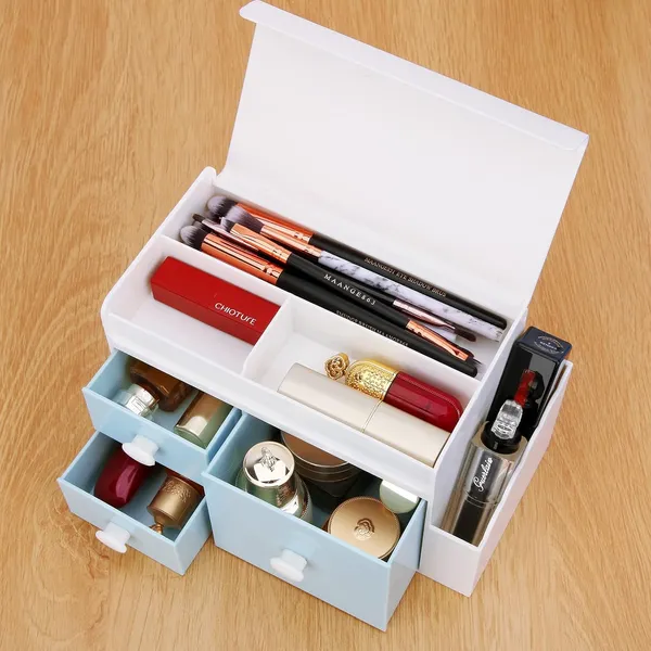 Leture_Desk_Organizer_With_3_Drawers_Makeup_Storage_Box_With_Lid_Office_School_Home_Stationery_Supplies_Plastic_Organizers_Desktop_Organizer_For_Pen_Pencil_Marker_White_W_Blue_Drawers