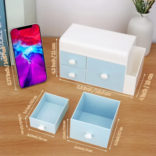 Leture_Desk_Organizer_With_3_Drawers_Makeup_Storage_Box_With_Lid_Office_School_Home_Stationery_Supplies_Plastic_Organizers_Desktop_Organizer_For_Pen_Pencil_Marker_White_W_Blue_Drawers