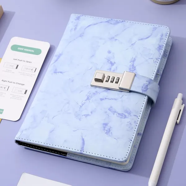 Cagie_Marble_Diary_With_Lockfor_Girls_And_Women_A5_Purple_Waterproof_Journal_192_Pages_Secret_Locked_Diary_For_6_8_10_12_14_16_Years_Girls_With_Pen