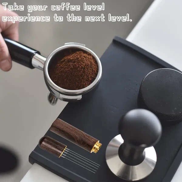 Zayin_Espresso_Coffee_Stirrer_Distribution_Tool_5_Needles_0_4mm_Walnut_Handle_Stand_Even_Extraction_Professional_Barista_Tool
