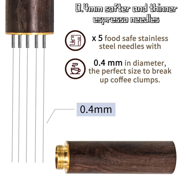 Zayin_Espresso_Coffee_Stirrer_Distribution_Tool_5_Needles_0_4mm_Walnut_Handle_Stand_Even_Extraction_Professional_Barista_Tool