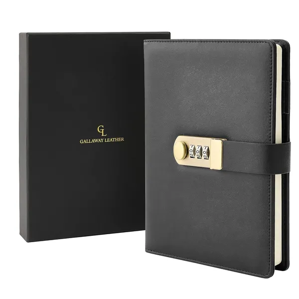 Gallaway_Leather_Diary_With_Lock_Personal_Journal_With_Lock_For_Men_And_Women_A5_Pu_Leather_Notebook_Writing_Journal_With_Lined_Paper_Travel_Journal_In_A_Gift_Box_Black