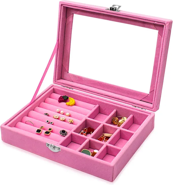 9_Grid_Jewellery_Organiser_Velvet_Storage_Box_Case_Lockable_And_Removal_Tray_For_Ring_Storage_Slot_Ring_Jewellery_Display_Storage_Box_Tray_For_Rings_Earrings_Necklace_Pink