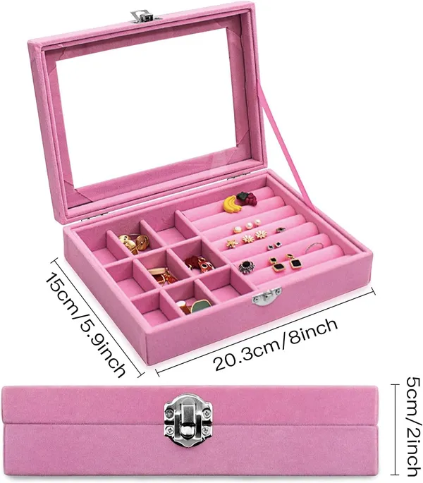 9_Grid_Jewellery_Organiser_Velvet_Storage_Box_Case_Lockable_And_Removal_Tray_For_Ring_Storage_Slot_Ring_Jewellery_Display_Storage_Box_Tray_For_Rings_Earrings_Necklace_Pink