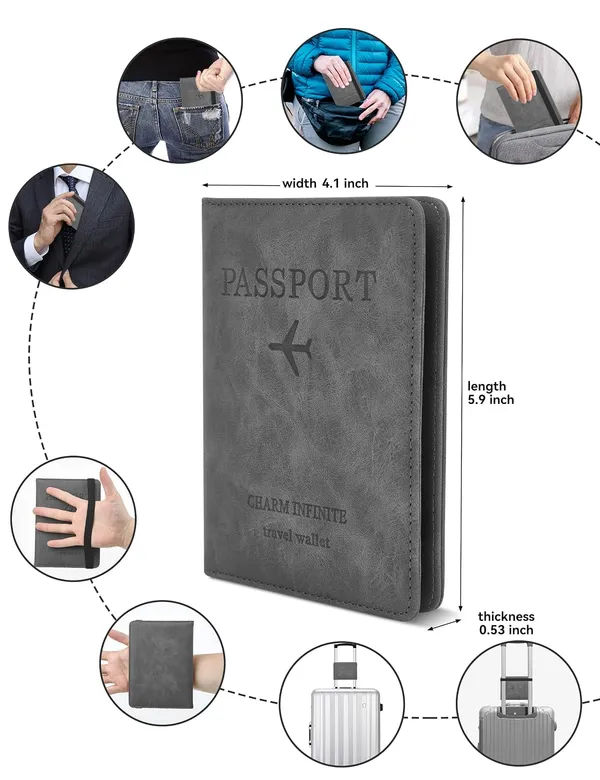 Passport_Holder_Cover_Wallet_For_Men_Women_Travel_Essentials_Must_Haves_Waterproof_Rfid_Blocking_Card_Slots_Leather_Passport_Case_Travel_Wallet_Grey_Classic