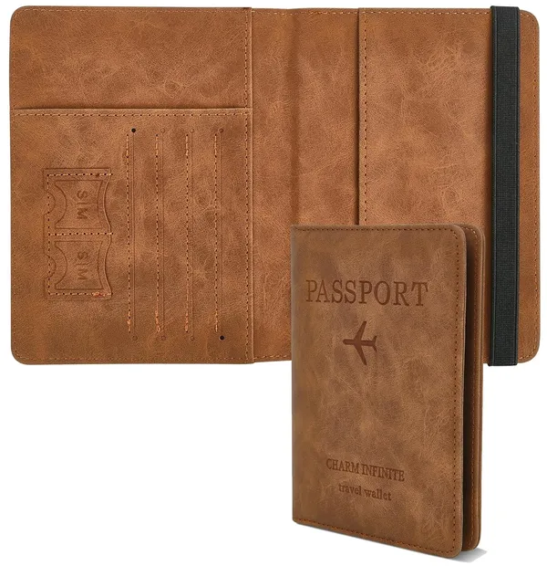Passport_Holder_Cover_Wallet_For_Men_Women_Travel_Essentials_Must_Haves_Waterproof_Rfid_Blocking_Card_Slots_Leather_Passport_Case_Travel_Wallet_Coffee_Classic