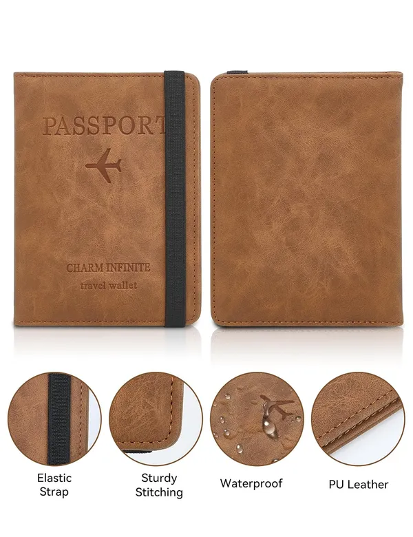 Passport_Holder_Cover_Wallet_For_Men_Women_Travel_Essentials_Must_Haves_Waterproof_Rfid_Blocking_Card_Slots_Leather_Passport_Case_Travel_Wallet_Coffee_Classic