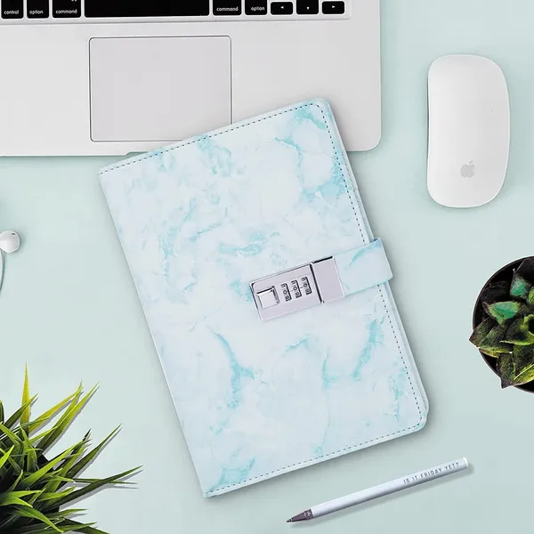 Diary_With_Lock_A5_Pu_Leather_Journal_With_Combination_Vintage_Journal_Password_Protected_Notebook_With_Pen_Gift_Box_Diary_Planner_Organizer_For_Women_Men_8_6x5_8in_192_Pages_Marble_Blue
