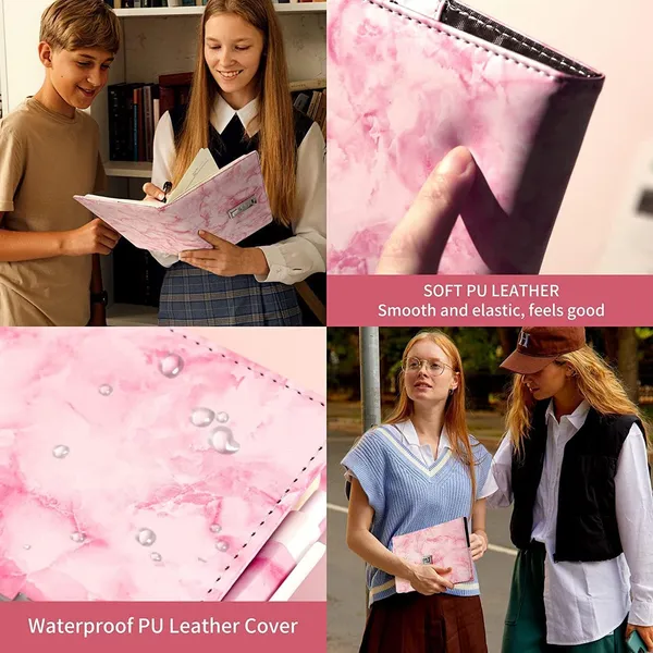 Diary_With_Lock_A5_Pu_Leather_Journal_With_Combination_Vintage_Journal_Password_Protected_Notebook_With_Pen_Gift_Box_Diary_Planner_Organizer_For_Women_Men_8_6x5_8in_192_Pages_Marble_Pink