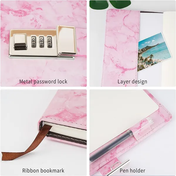 Diary_With_Lock_A5_Pu_Leather_Journal_With_Combination_Vintage_Journal_Password_Protected_Notebook_With_Pen_Gift_Box_Diary_Planner_Organizer_For_Women_Men_8_6x5_8in_192_Pages_Marble_Pink