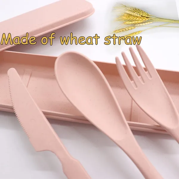 4_Set_Wheat_Straw_Cutlery_Portable_Spoon_Knife_Fork_Tableware_Set_With_Case_For_Kids_Adults_Travel_Picnic_Camping_Daily_Use_4_Color