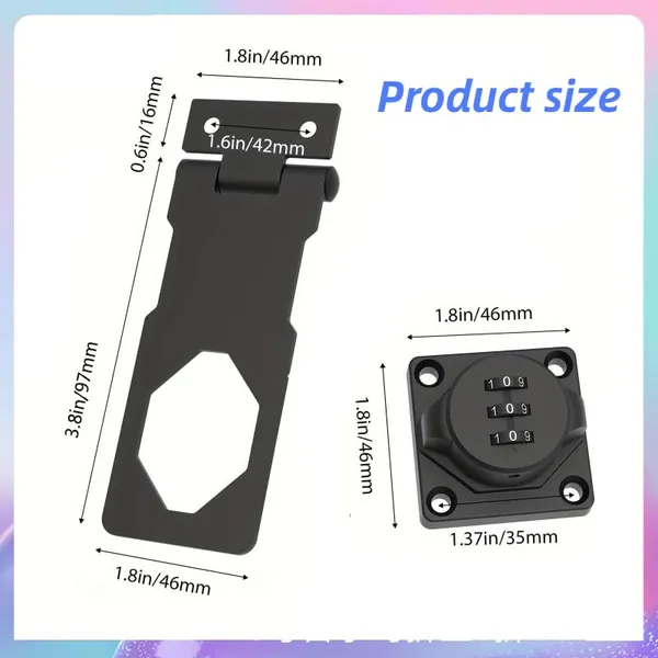 3_Digit_Combination_Cabinet_Lock_Keyless_Hasp_Latch_For_Cupboards_No_Drill_Installation_Zinc_Alloy_Construction_Privacy_Protection_Secure_Slide_Latch_Design_For_Home_And_Office_Use