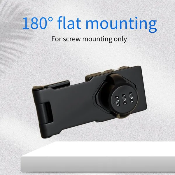 3_Digit_Combination_Cabinet_Lock_Keyless_Hasp_Latch_For_Cupboards_No_Drill_Installation_Zinc_Alloy_Construction_Privacy_Protection_Secure_Slide_Latch_Design_For_Home_And_Office_Use