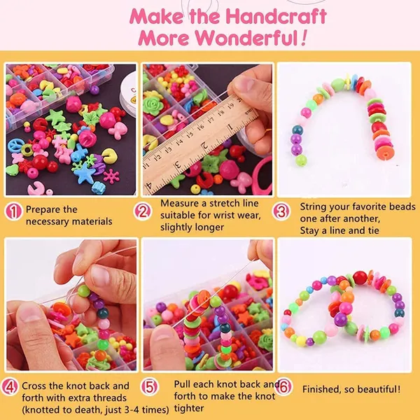 Fennec_Mart_Plastic_Beads_For_Kids_Crafts_Children_S_Jewelry_Making_Kit_Diy_Bracelets_Necklace_Hairband_And_Rings_Craft_Kits_Birthday_For_4_5_6_7_Year_Old_Little_Girls_Multicolor