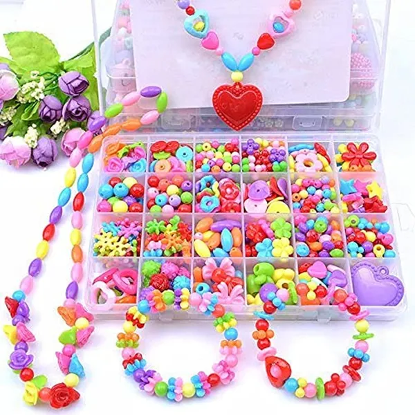 Fennec_Mart_Plastic_Beads_For_Kids_Crafts_Children_S_Jewelry_Making_Kit_Diy_Bracelets_Necklace_Hairband_And_Rings_Craft_Kits_Birthday_For_4_5_6_7_Year_Old_Little_Girls_Multicolor