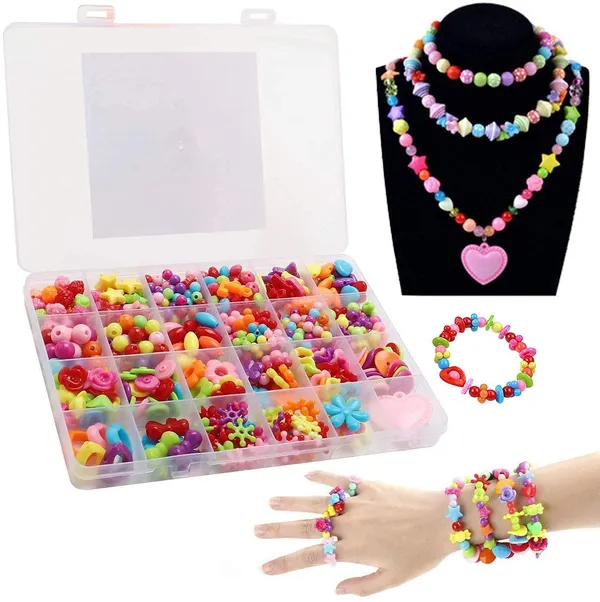 Fennec_Mart_Plastic_Beads_For_Kids_Crafts_Children_S_Jewelry_Making_Kit_Diy_Bracelets_Necklace_Hairband_And_Rings_Craft_Kits_Birthday_For_4_5_6_7_Year_Old_Little_Girls_Multicolor
