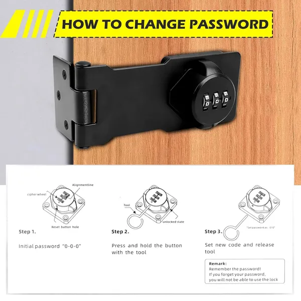 Password_Hasp_Locks_180_Degree_Bifold_Door_Lock_3_Digit_Password_Cabinet_Lock_Keyless_Combination_Lock_For_Cabinets_Small_Doors_Barn_Door_Bathroom_Outdoor_Garden_Black_1pc_110mm