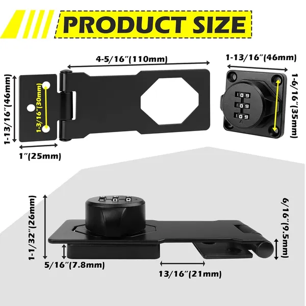 Password_Hasp_Locks_180_Degree_Bifold_Door_Lock_3_Digit_Password_Cabinet_Lock_Keyless_Combination_Lock_For_Cabinets_Small_Doors_Barn_Door_Bathroom_Outdoor_Garden_Black_1pc_110mm