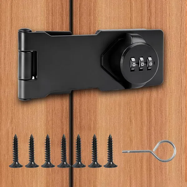 Password_Hasp_Locks_180_Degree_Bifold_Door_Lock_3_Digit_Password_Cabinet_Lock_Keyless_Combination_Lock_For_Cabinets_Small_Doors_Barn_Door_Bathroom_Outdoor_Garden_Black_1pc_110mm