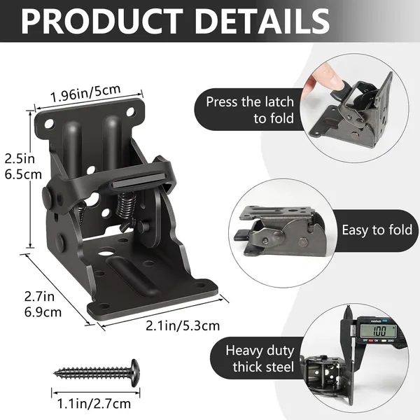 4_Pack_Folding_Brackets_Self_Lock_Hinge_With_Screws_For_Folding_Table_Legs_Lock_Extension_Support_Bracket_Bed_Legs_Black