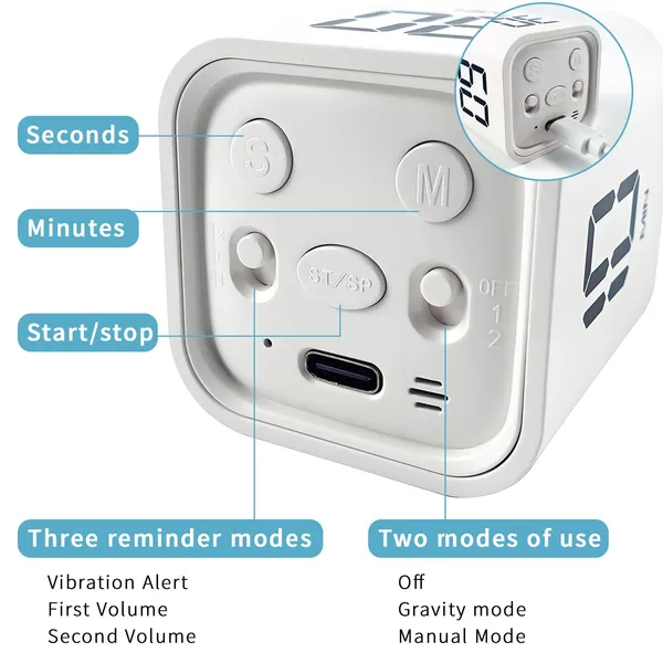 Qumox_Pomodoro_Timer_Cube_Productivity_Timer_With_Adjustable_Sound_And_Vibration_Alert_Ideal_For_Work_Office_Adhd_Study_And_Tasks_5_10_30_60_Minutes_Custom_Countdown_White