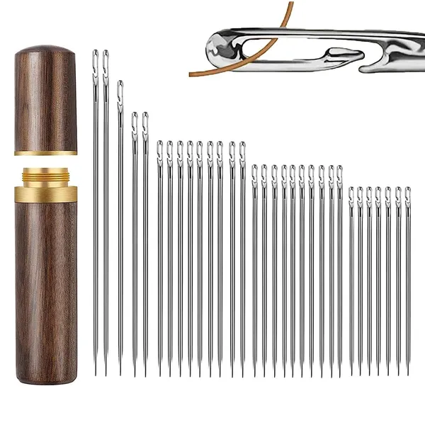 Fennec_Mart_30pcs_Self_Threading_Quilting_Needles_Set_With_Wooden_Case_Assorted_Long_Hand_Sewing_Needles_For_Quilting_Embroidery_Mending_Cross_Stitch_Diy_Craft_Projects_Easy_Threading_Needles