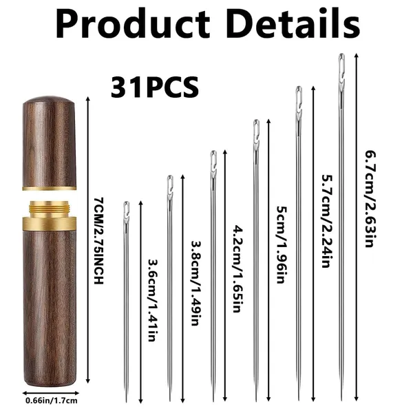 Fennec_Mart_30pcs_Self_Threading_Quilting_Needles_Set_With_Wooden_Case_Assorted_Long_Hand_Sewing_Needles_For_Quilting_Embroidery_Mending_Cross_Stitch_Diy_Craft_Projects_Easy_Threading_Needles